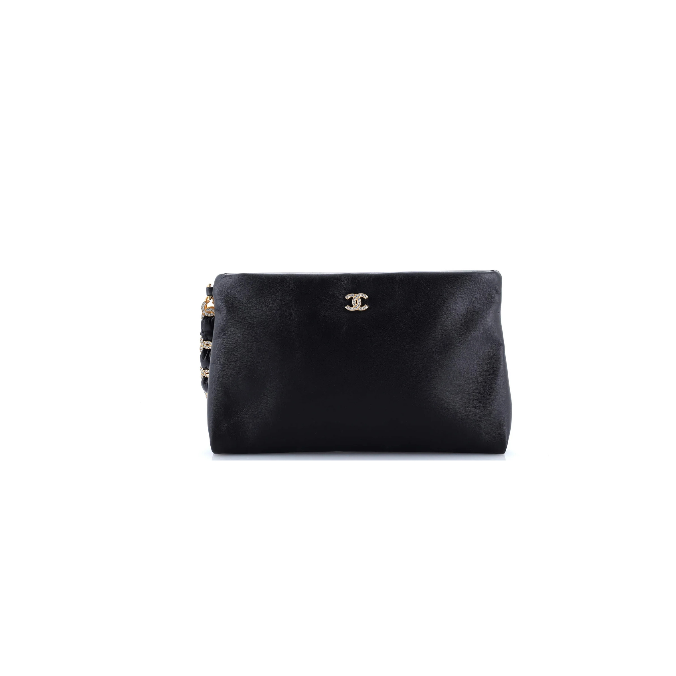 CHANEL CRYSTAL CC HANDLE WRISTLET POUCH LAMBSKIN AP4281 (24.5*16*2.5cm)